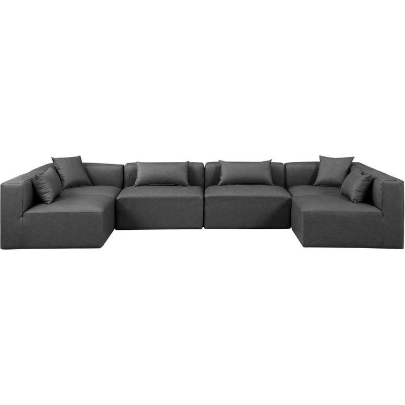 Diamond Modern Furniture Meridian Sectionals Stationary 668Grey-Sec6D IMAGE 4