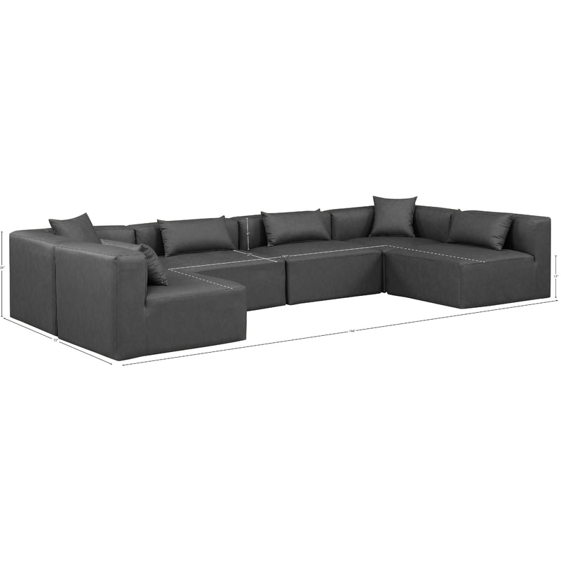 Diamond Modern Furniture Meridian Sectionals Stationary 668Grey-Sec6D IMAGE 9
