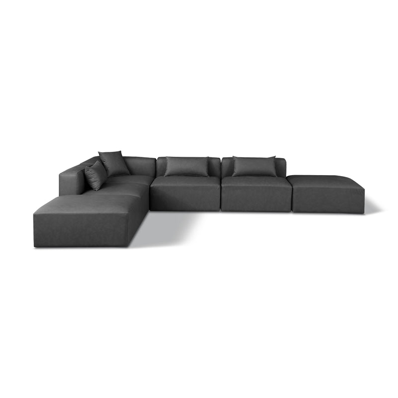 Diamond Modern Furniture Meridian Sectionals Stationary 668Grey-Sec6E IMAGE 1