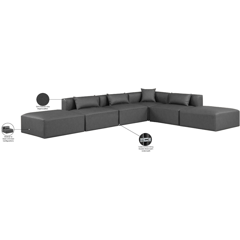Diamond Modern Furniture Meridian Sectionals Stationary 668Grey-Sec6E IMAGE 8