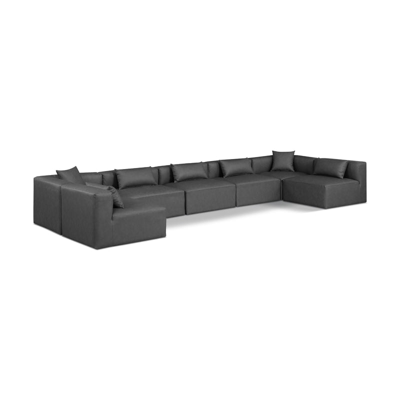 Diamond Modern Furniture Meridian Sectionals Stationary 668Grey-Sec7B IMAGE 1