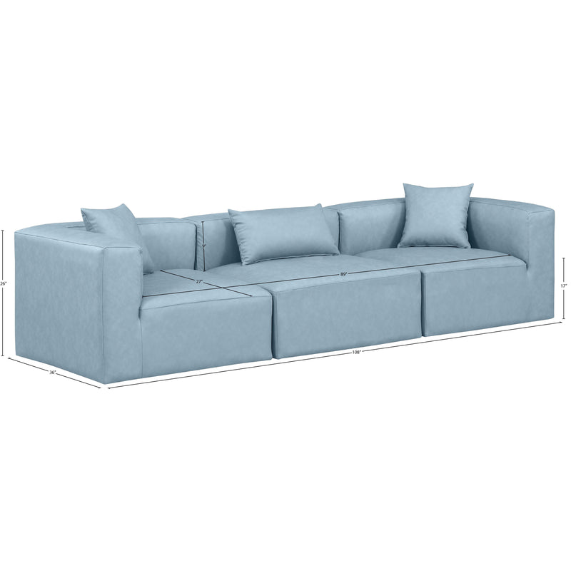 Diamond Modern Furniture Meridian Sofas Stationary 668LtBlu-S108B IMAGE 10
