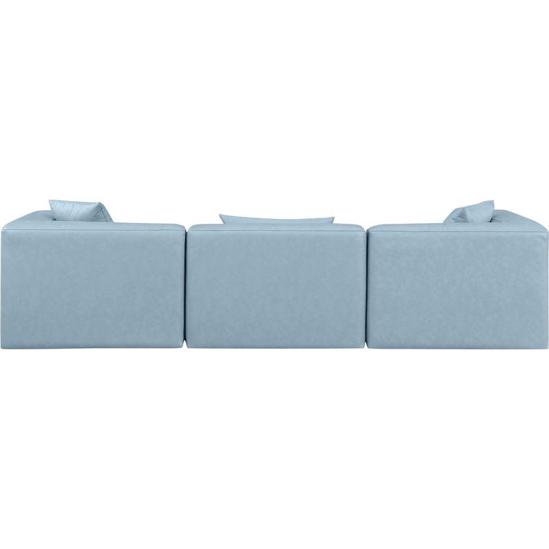 Diamond Modern Furniture Meridian Sofas Stationary 668LtBlu-S108B IMAGE 3