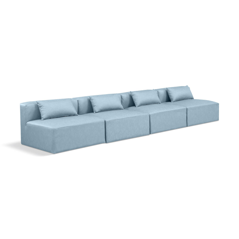 Diamond Modern Furniture Meridian Sofas Stationary 668LtBlu-S144A IMAGE 1