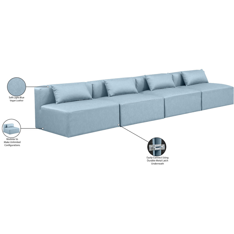 Diamond Modern Furniture Meridian Sofas Stationary 668LtBlu-S144A IMAGE 8