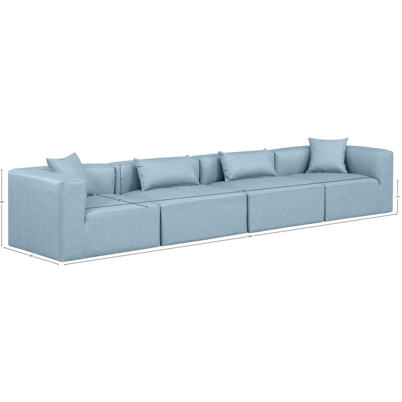 Diamond Modern Furniture Meridian Sofas Stationary 668LtBlu-S144B IMAGE 10