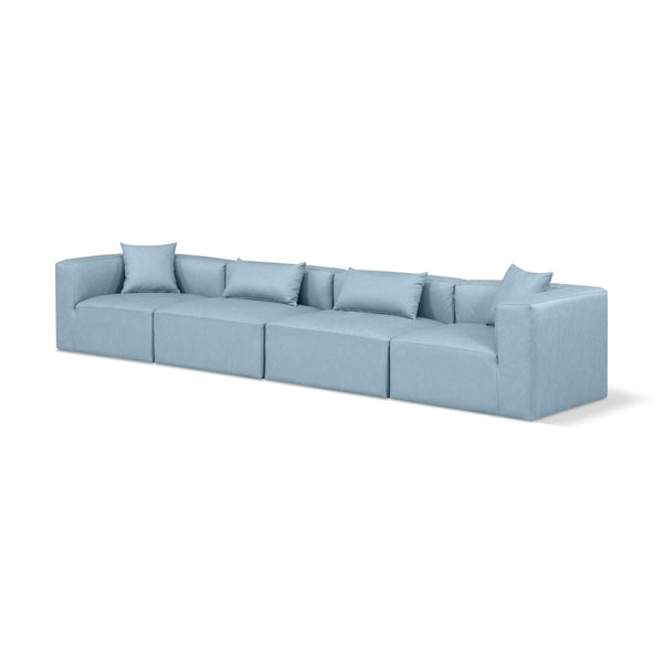 Diamond Modern Furniture Meridian Sofas Stationary 668LtBlu-S144B IMAGE 1