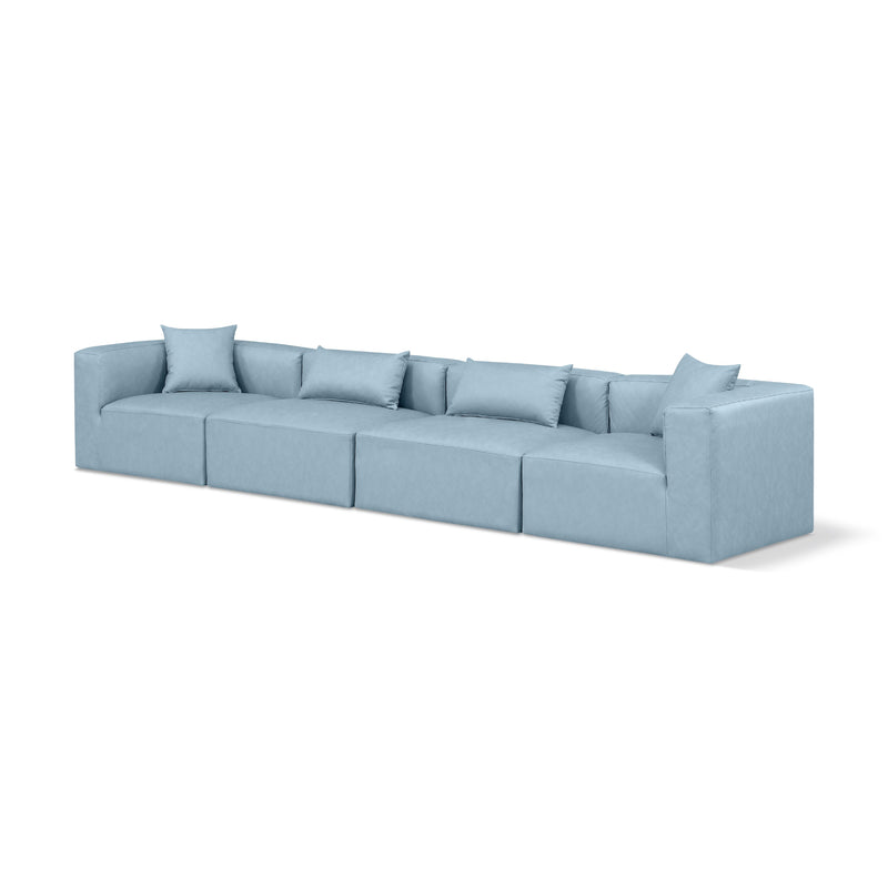 Diamond Modern Furniture Meridian Sofas Stationary 668LtBlu-S144B IMAGE 1