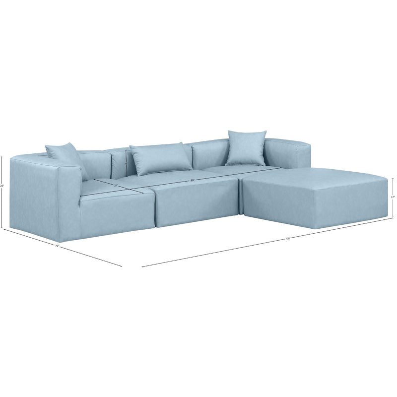 Diamond Modern Furniture Meridian Sectionals Stationary 668LtBlu-Sec4A IMAGE 10