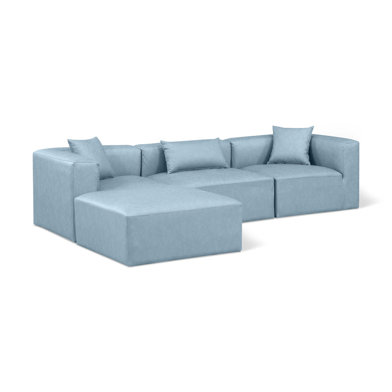 Diamond Modern Furniture Meridian Sectionals Stationary 668LtBlu-Sec4A IMAGE 1