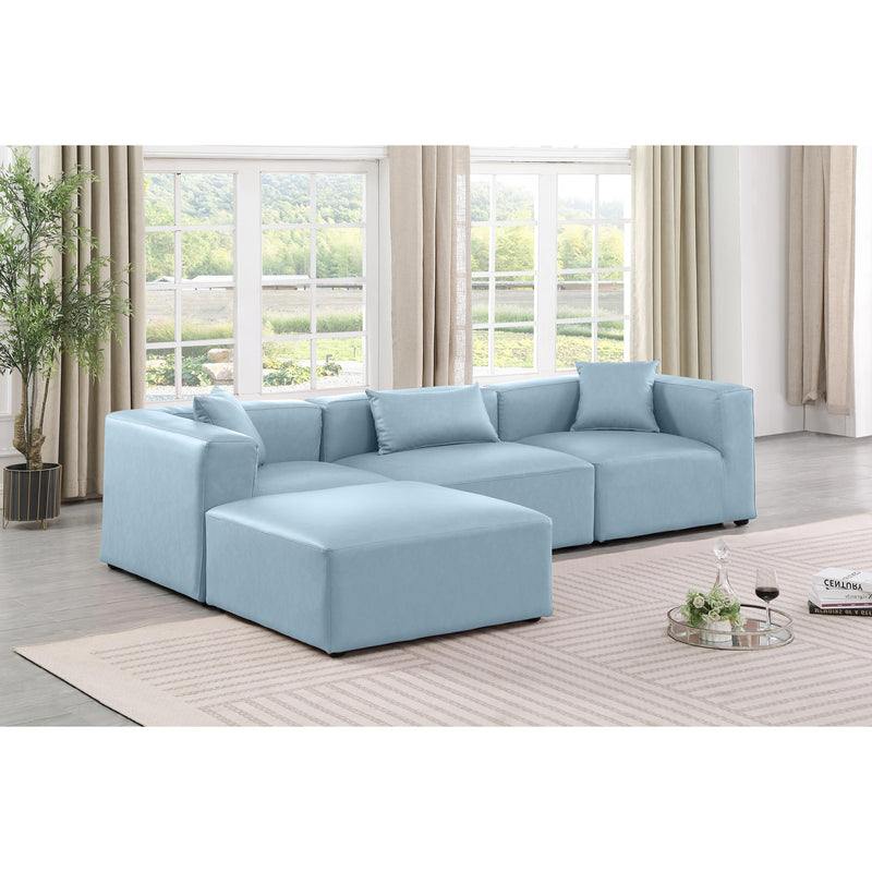 Diamond Modern Furniture Meridian Sectionals Stationary 668LtBlu-Sec4A IMAGE 2