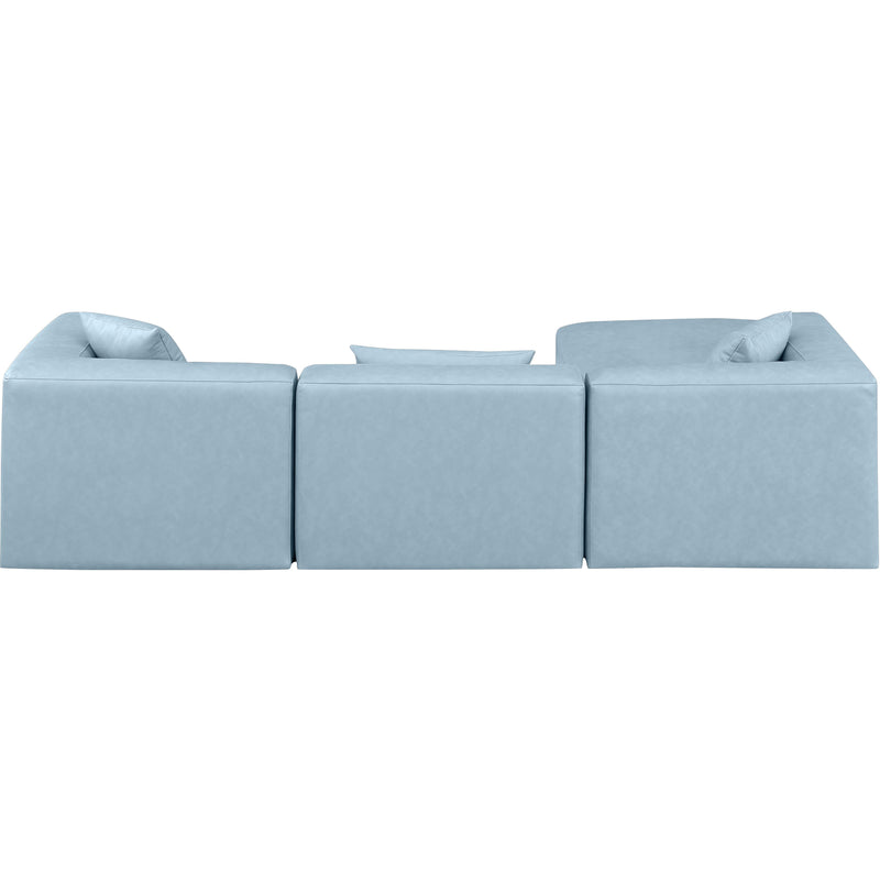 Diamond Modern Furniture Meridian Sectionals Stationary 668LtBlu-Sec4A IMAGE 3