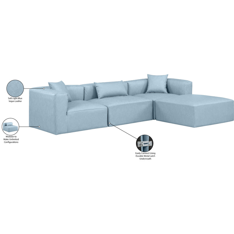 Diamond Modern Furniture Meridian Sectionals Stationary 668LtBlu-Sec4A IMAGE 9