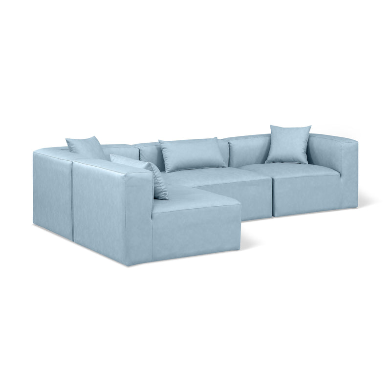 Diamond Modern Furniture Meridian Sectionals Stationary 668LtBlu-Sec4B IMAGE 1