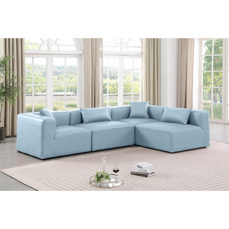 Diamond Modern Furniture Meridian Sectionals Stationary 668LtBlu-Sec4B IMAGE 2