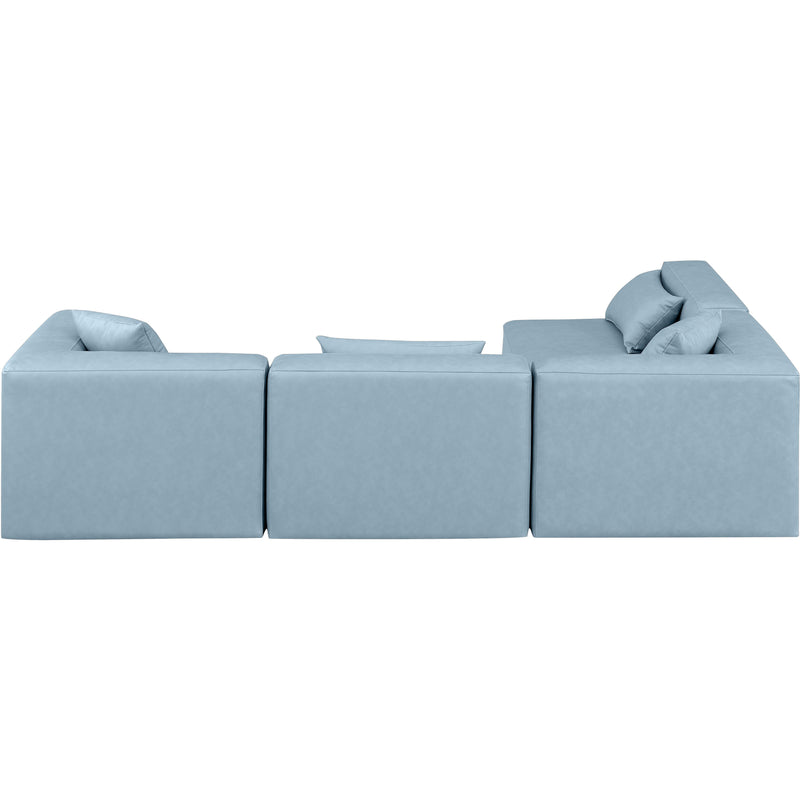 Diamond Modern Furniture Meridian Sectionals Stationary 668LtBlu-Sec4B IMAGE 3
