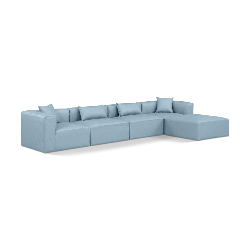 Diamond Modern Furniture Meridian Sectionals Stationary 668LtBlu-Sec5A IMAGE 1