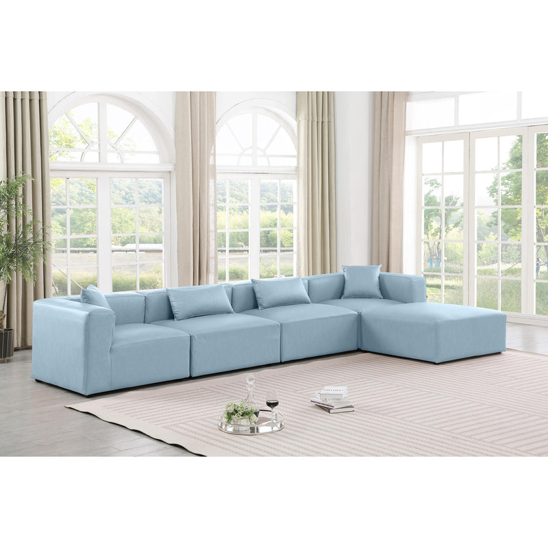 Diamond Modern Furniture Meridian Sectionals Stationary 668LtBlu-Sec5A IMAGE 2