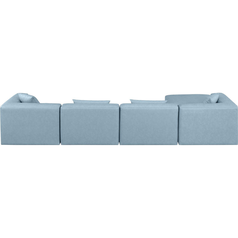 Diamond Modern Furniture Meridian Sectionals Stationary 668LtBlu-Sec5A IMAGE 3