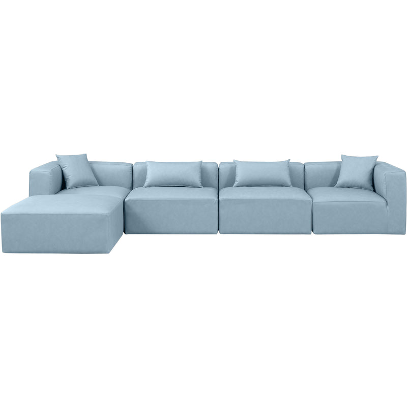 Diamond Modern Furniture Meridian Sectionals Stationary 668LtBlu-Sec5A IMAGE 4