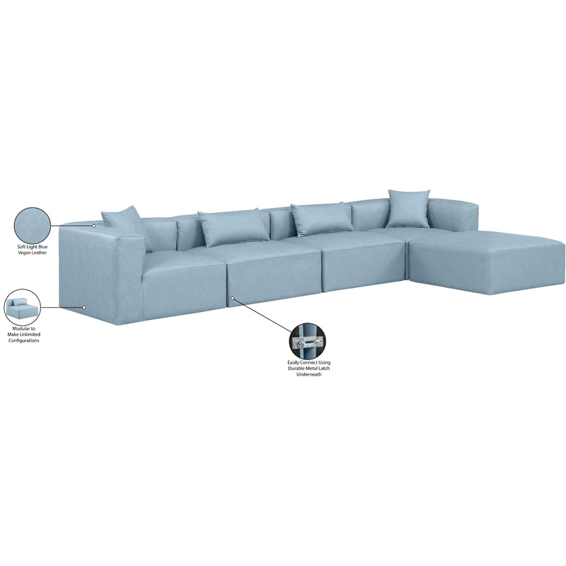 Diamond Modern Furniture Meridian Sectionals Stationary 668LtBlu-Sec5A IMAGE 8