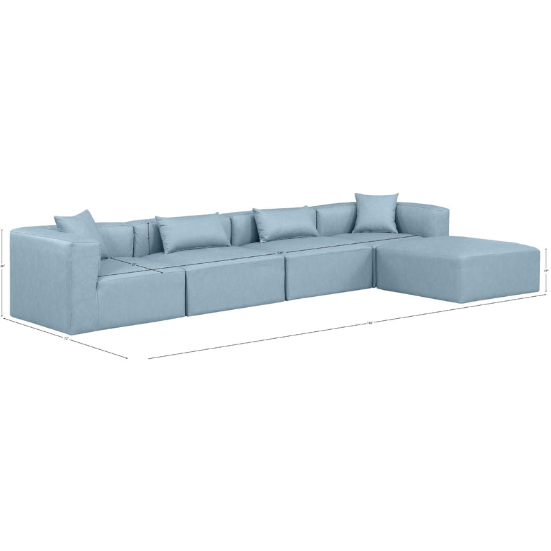 Diamond Modern Furniture Meridian Sectionals Stationary 668LtBlu-Sec5A IMAGE 9