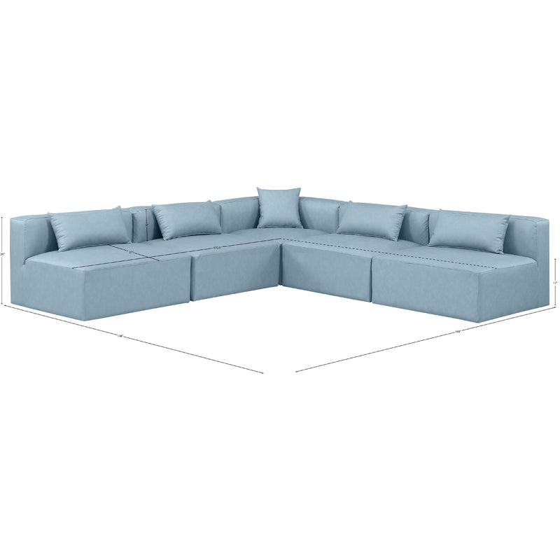 Diamond Modern Furniture Meridian Sectionals Stationary 668LtBlu-Sec5B IMAGE 10