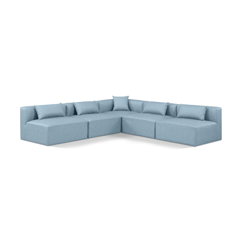 Diamond Modern Furniture Meridian Sectionals Stationary 668LtBlu-Sec5B IMAGE 1