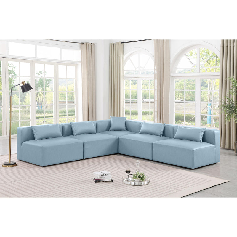 Diamond Modern Furniture Meridian Sectionals Stationary 668LtBlu-Sec5B IMAGE 2