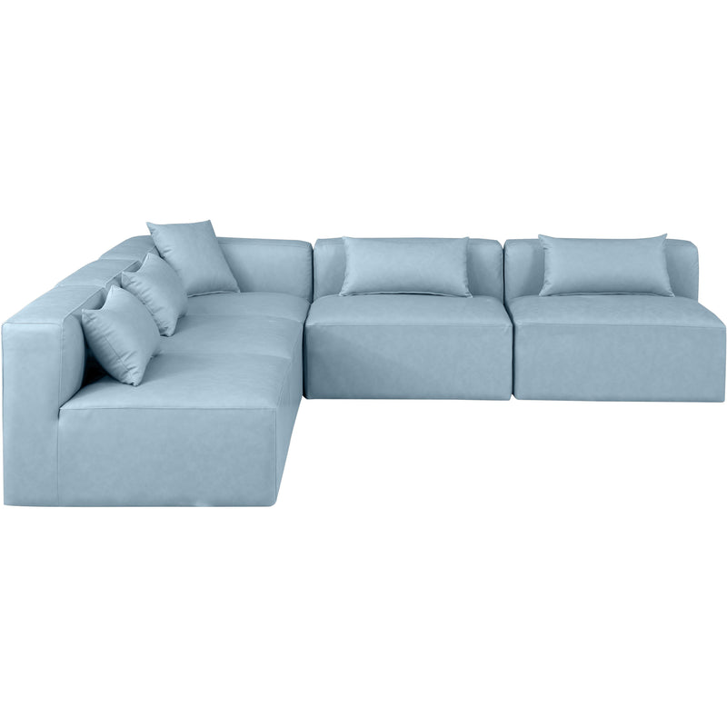 Diamond Modern Furniture Meridian Sectionals Stationary 668LtBlu-Sec5B IMAGE 4