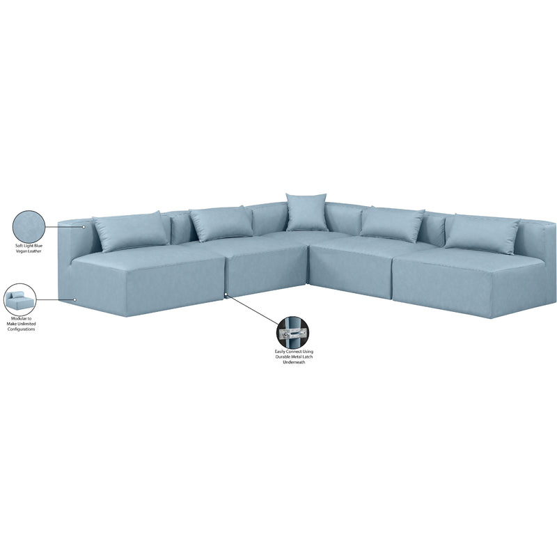 Diamond Modern Furniture Meridian Sectionals Stationary 668LtBlu-Sec5B IMAGE 9