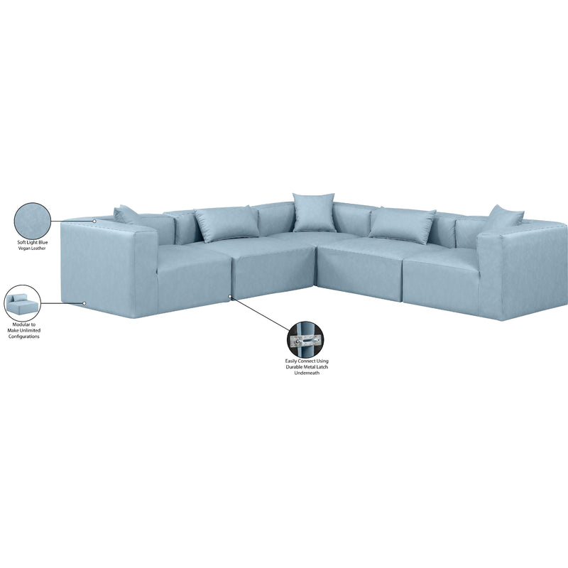 Diamond Modern Furniture Meridian Sectionals Stationary 668LtBlu-Sec5C IMAGE 10