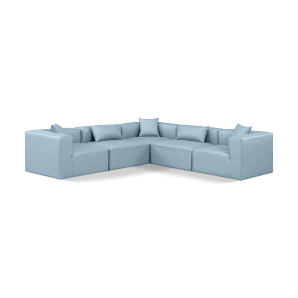 Diamond Modern Furniture Meridian Sectionals Stationary 668LtBlu-Sec5C IMAGE 1