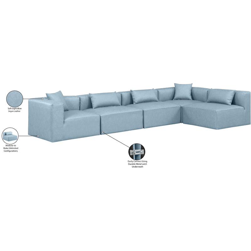 Diamond Modern Furniture Meridian Sectionals Stationary 668LtBlu-Sec5D IMAGE 10