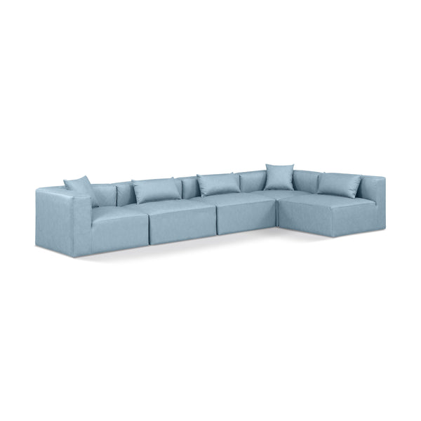 Diamond Modern Furniture Meridian Sectionals Stationary 668LtBlu-Sec5D IMAGE 1