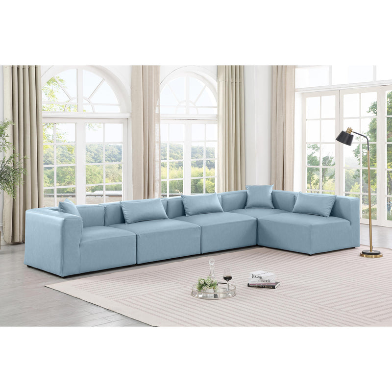 Diamond Modern Furniture Meridian Sectionals Stationary 668LtBlu-Sec5D IMAGE 2