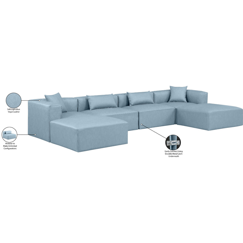 Diamond Modern Furniture Meridian Sectionals Stationary 668LtBlu-Sec6B IMAGE 8