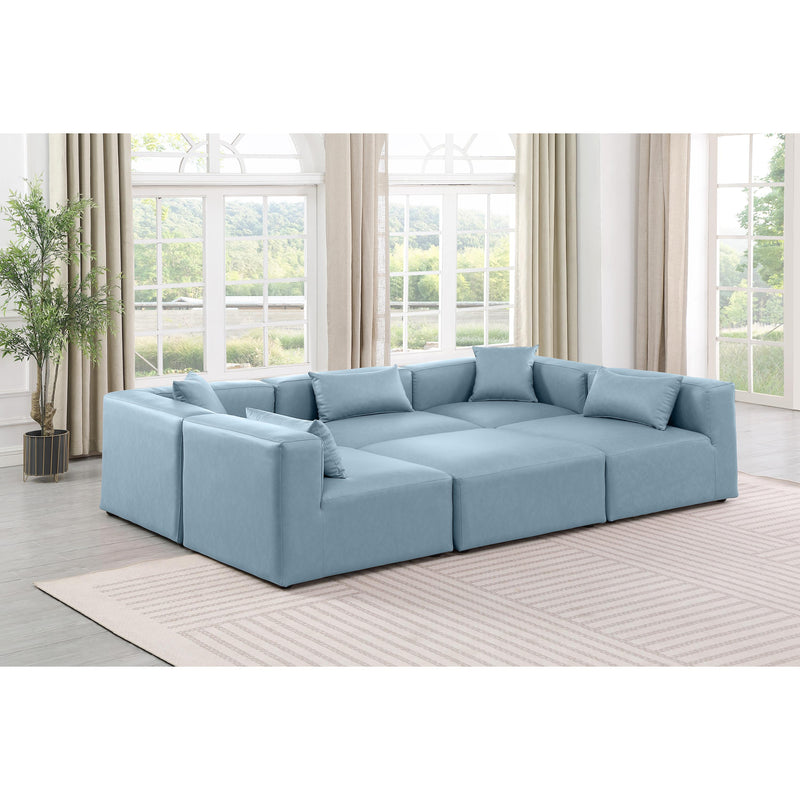 Diamond Modern Furniture Meridian Sectionals Stationary 668LtBlu-Sec6C IMAGE 2