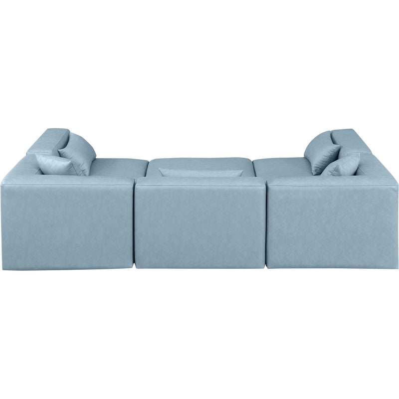 Diamond Modern Furniture Meridian Sectionals Stationary 668LtBlu-Sec6C IMAGE 3