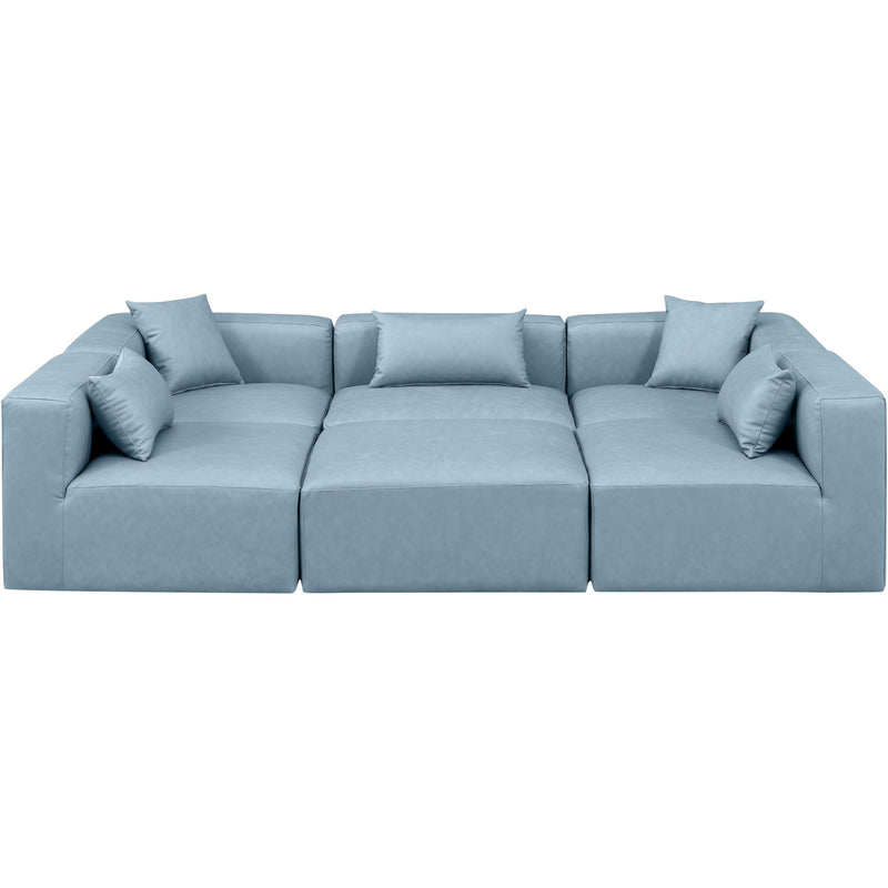 Diamond Modern Furniture Meridian Sectionals Stationary 668LtBlu-Sec6C IMAGE 4