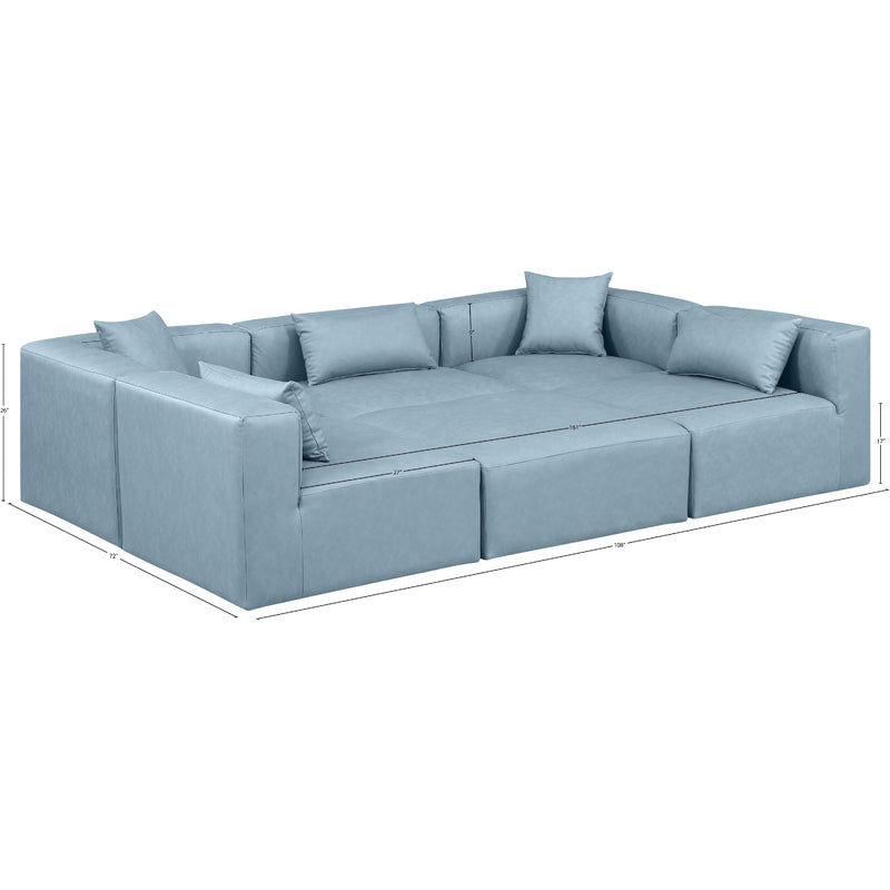 Diamond Modern Furniture Meridian Sectionals Stationary 668LtBlu-Sec6C IMAGE 9