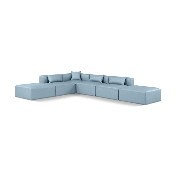 Diamond Modern Furniture Meridian Sectionals Stationary 668LtBlu-Sec6E IMAGE 1