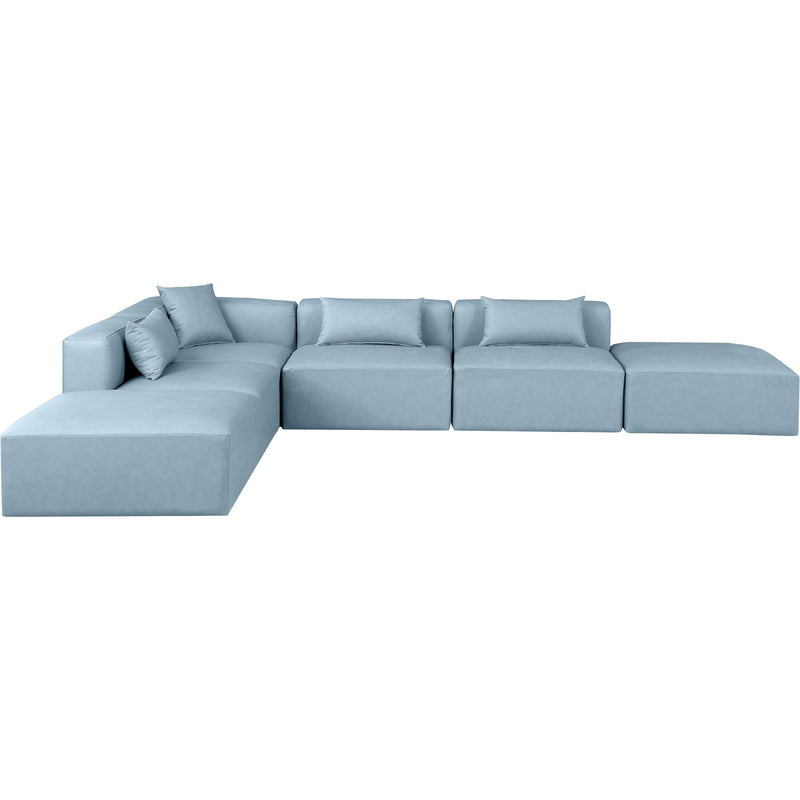Diamond Modern Furniture Meridian Sectionals Stationary 668LtBlu-Sec6E IMAGE 3