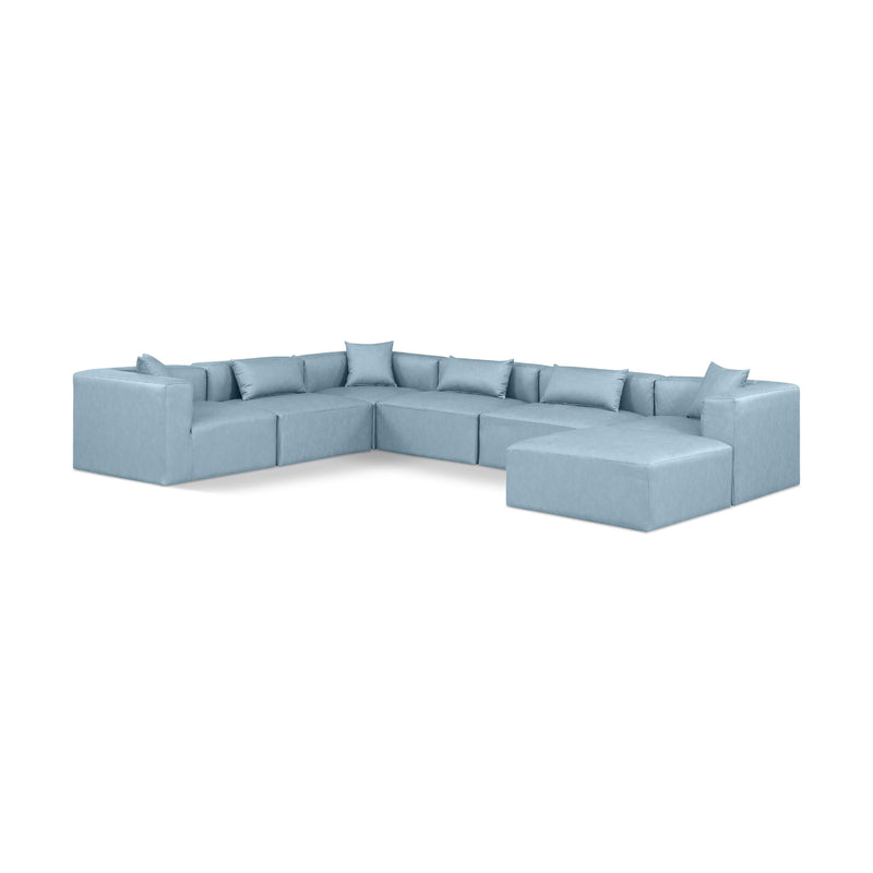 Diamond Modern Furniture Meridian Sectionals Stationary 668LtBlu-Sec7A IMAGE 1