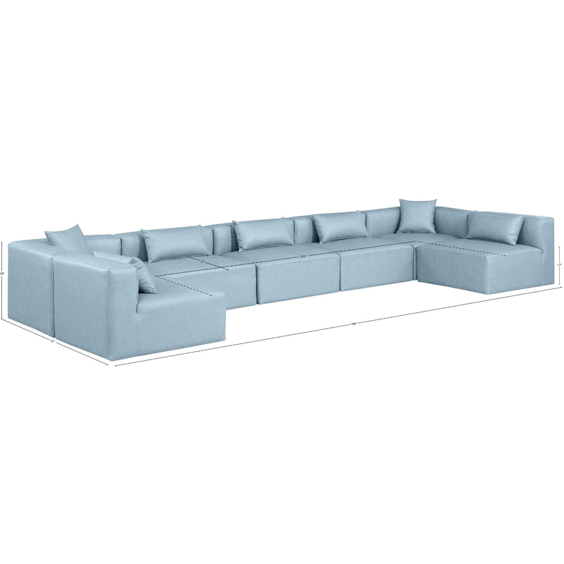 Diamond Modern Furniture Meridian Sectionals Stationary 668LtBlu-Sec7B IMAGE 10