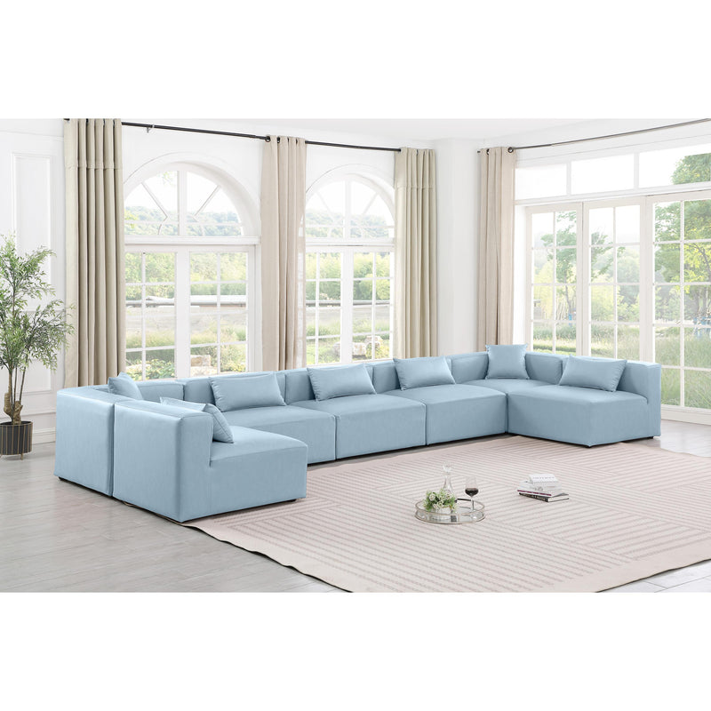 Diamond Modern Furniture Meridian Sectionals Stationary 668LtBlu-Sec7B IMAGE 2