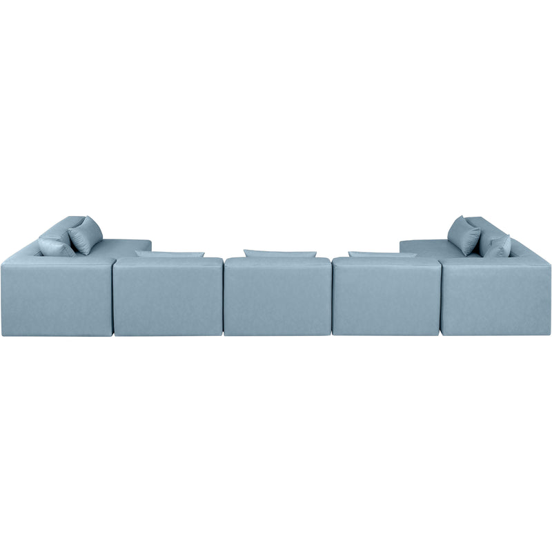 Diamond Modern Furniture Meridian Sectionals Stationary 668LtBlu-Sec7B IMAGE 3