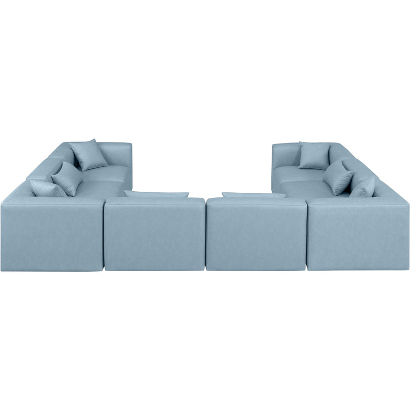 Diamond Modern Furniture Meridian Sectionals Stationary 668LtBlu-Sec8A IMAGE 3