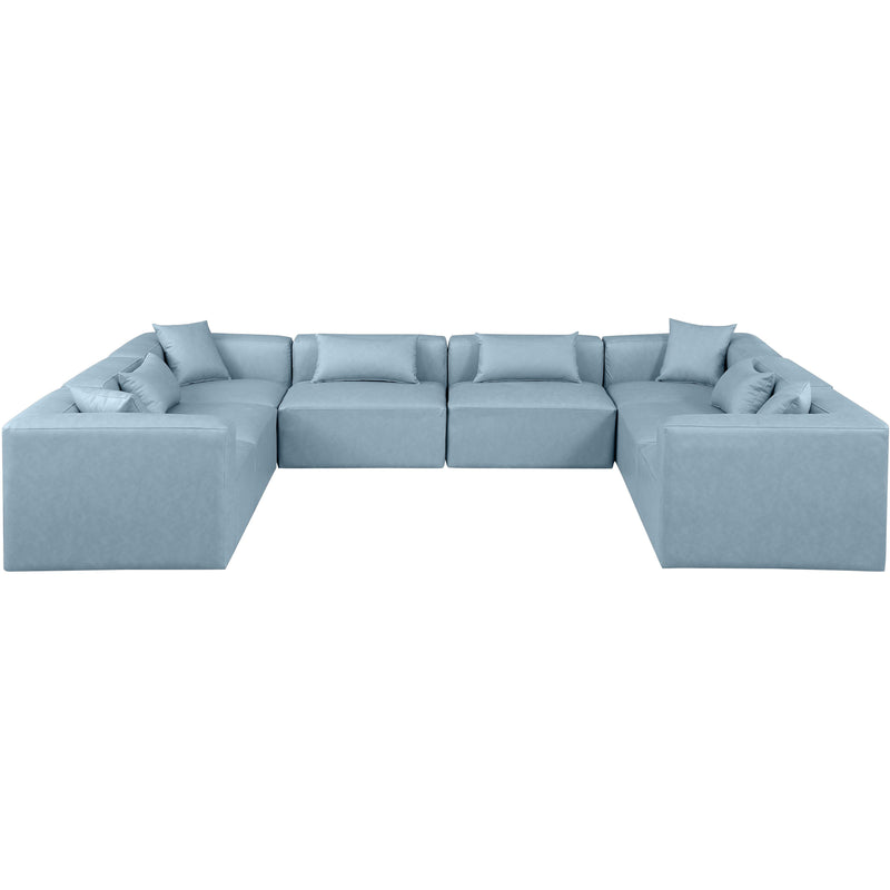 Diamond Modern Furniture Meridian Sectionals Stationary 668LtBlu-Sec8A IMAGE 4