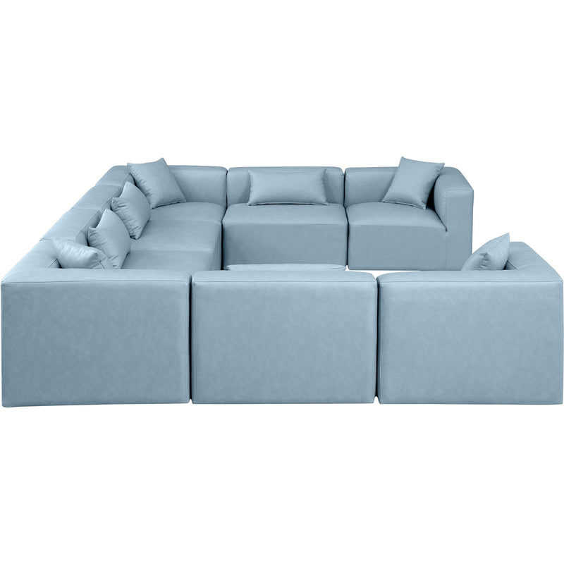 Diamond Modern Furniture Meridian Sectionals Stationary 668LtBlu-Sec8A IMAGE 5